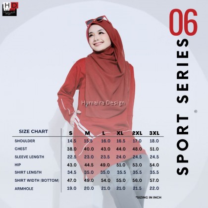 T shirt Muslimah Humaira Sport Series 06